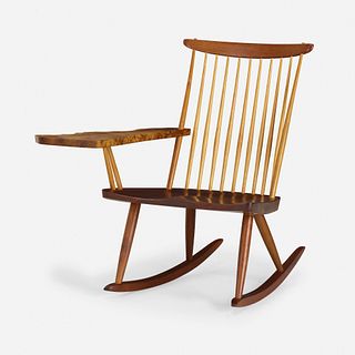 George Nakashima, Lounge Chair Rocker with Right Arm