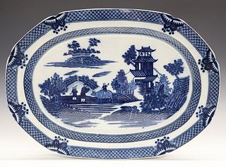 English Blue & White Platter