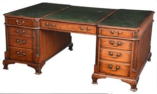 Chippendale Mahogany Style Partner's Desk