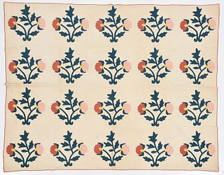 Attributed Tennessee 19th Century Applique Quilt