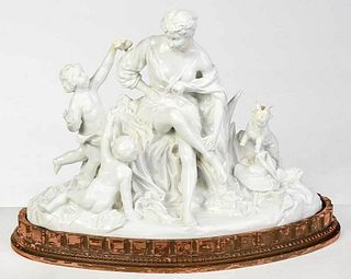 Continental Porcelain White Glazed Figural Group