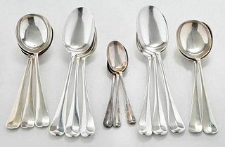 14 English Silver Spoons