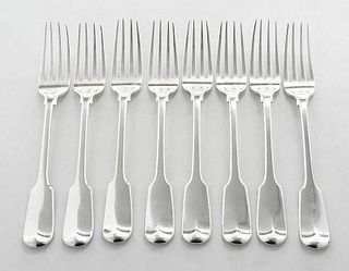 Set of Eight Paul Storr English Silver Forks