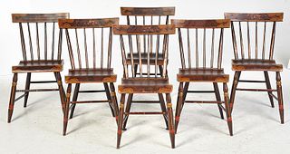 Set of Six American Fancy Painted Side Chairs
