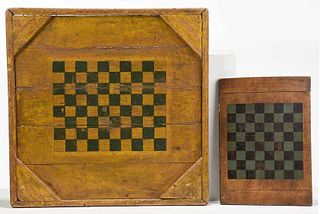 Two American Country Paint Decorated Game Boards