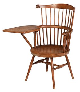 Windsor Style Comb Back Writing Arm Chair