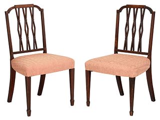 Pair Hepplewhite Mahogany Side Chairs