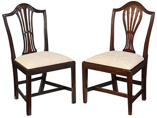 Pair of British George III Mahogany Side Chairs 
