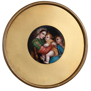 Madonna della Seggiola Painted Porcelain Plaque
