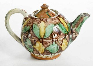 Whieldon Type Tortoiseshell Earthenware Teapot