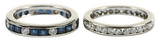 Two 14kt. Gemstone Eternity Bands