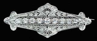 Antique Platinum Diamond Brooch