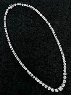 Platinum 24.0ct. Diamond Riviere Necklace