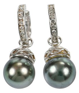 Gold, Pearl and Diamond Earrings