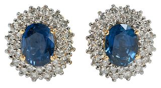 14kt. Sapphire and Diamond Earrings