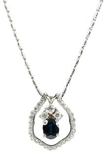 14kt. Sapphire and Diamond Pendant 