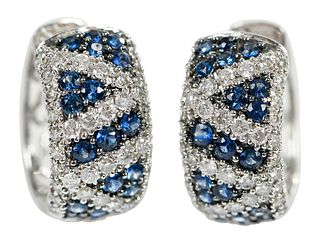 18kt. Diamond and Sapphire Earrings