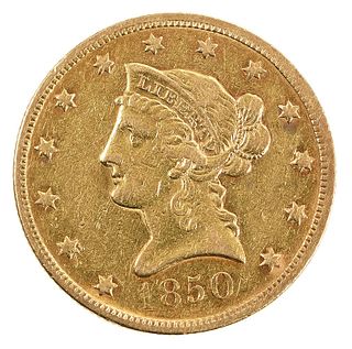 1850 Gold Ten Dollar Coin 