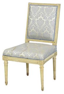 A Signed Louis XVI Carved and Painted Side Chair