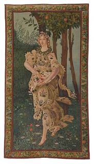 Painted Tapestry Style Panel After Botticelli