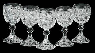 Five Libbey Wedgemere Pattern Stems