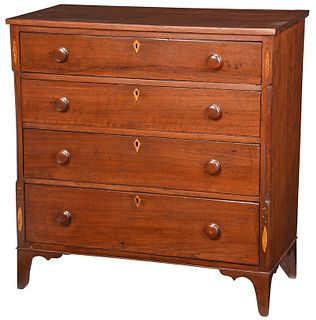 Southern Federal Highly Inlaid Walnut Chest