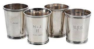 Four Southern Coin Silver Juleps