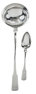 Southern Coin Silver Ladle and Spoon
