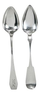 Two North Carolina Coin Silver Spoons