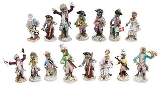 15 Assorted Porcelain Figures, Monkey Band