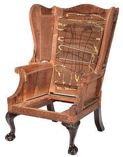 Rare Southern Chippendale Mahogany Easy Chair