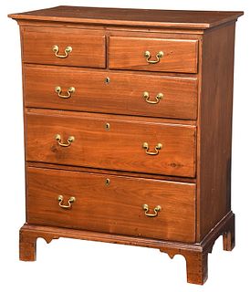 Southern Chippendale Walnut Five Drawer Chest