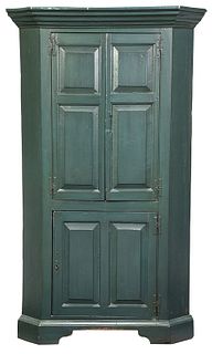 Southern Chippendale Paneled Corner Cupboard