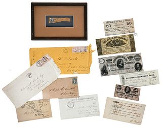 Group of Confederate Covers, Stamps, Currency