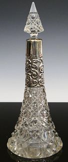 AWESOME ANTIQUE ENGLISH SILVER & CRYSTAL PERFUME