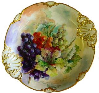 CFH/GDM LIMOGES GRAPE CLUSTERS 14" HANDLED CHARGER
