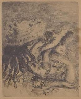 RENOIR (FRANCE 1841-1919) "CHAPEU EPINGLE" ETCHING