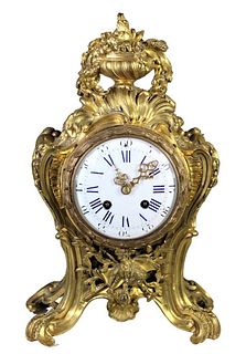 Antique Gilt Bronze French Mantle Clock