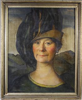 Portrait of Woman, Signed, O/C