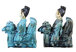 Important Pair 15th Century Chinese Seated Quanyin