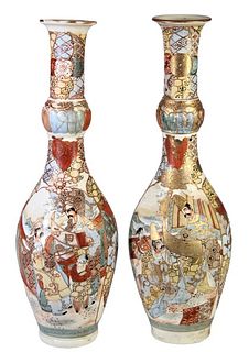 Pair of 19th Century Japanese Satsuma Style Vases