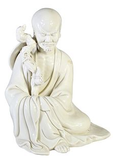 Chinese Blanc De Chine Porcelain Seated Figure