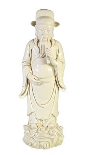 Chinese Blanc De Chine Porcelain Standing Figure
