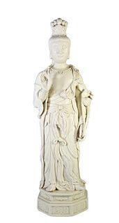 Chinese Blanc De Chine Porcelain Figure of Guanyin
