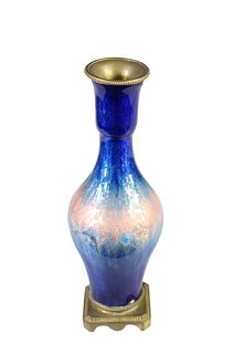 French Enamel Limoge Vase