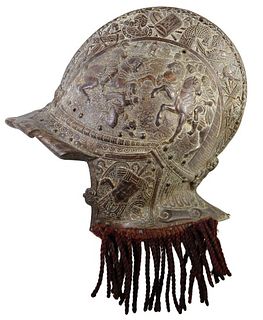Roman Battle Scene Bronze Helmet