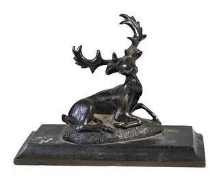 Bronze Deer Figurine on Base