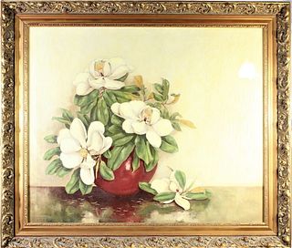 Signed Floral Oil on Canvas
