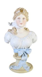 French Bisque Bust of a Young Woman