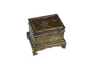 Early Chinese, Qing dynasty, Brass Hinged Box